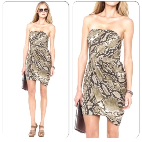 NWT Michael Kors snake print strapless dress - Picture 1 of 10